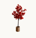 Maple leaf planter with vase