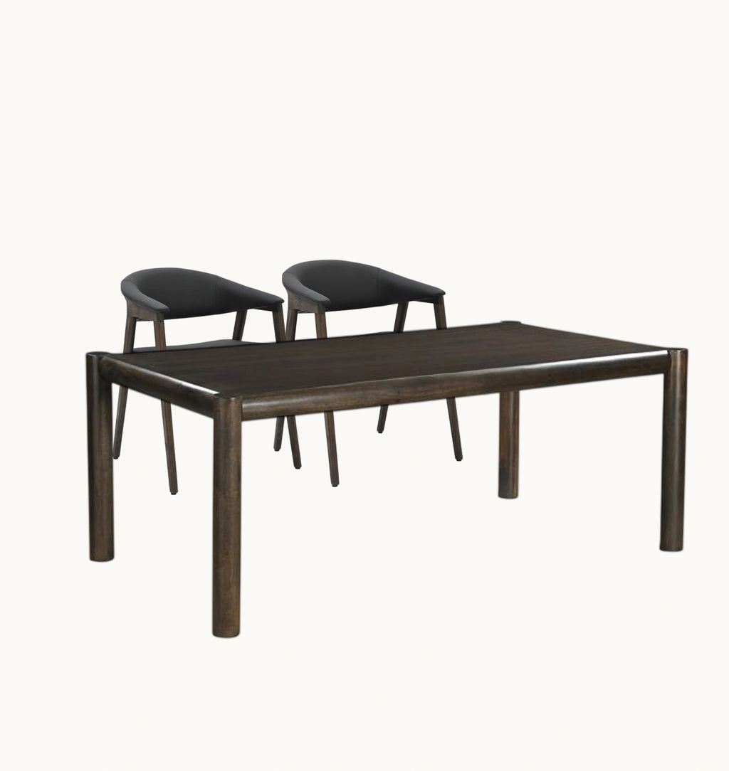 Advik and Bexley 7pc Dining Set - Mocha Table and Black and Dark Walnut Chairs