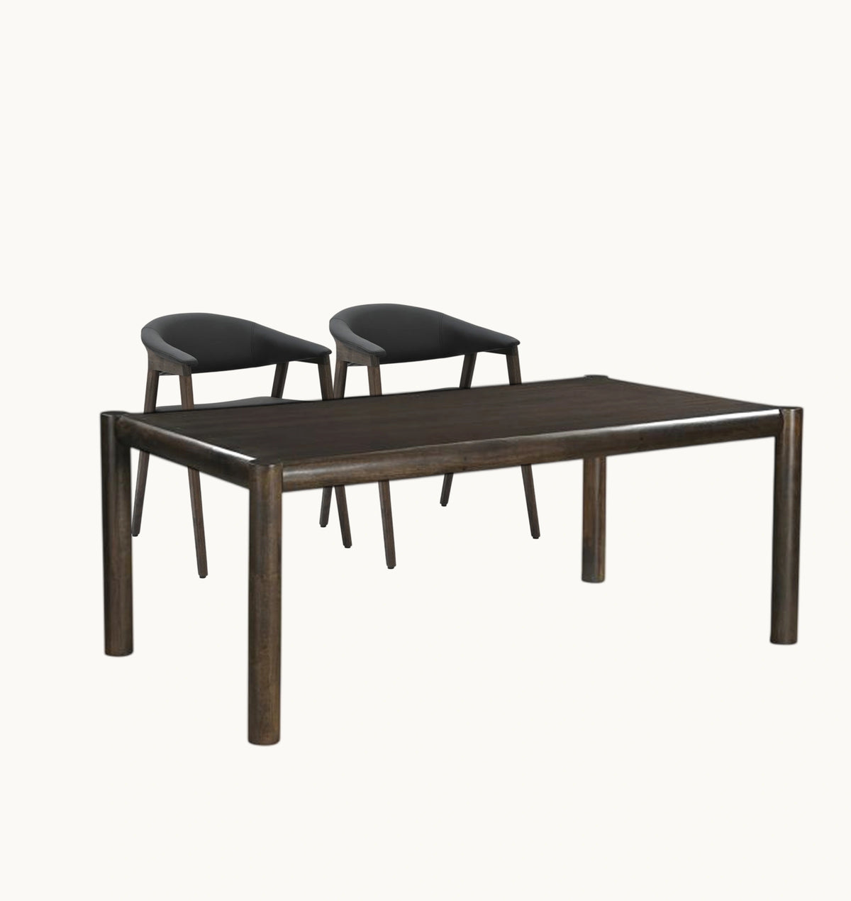 Advik and Bexley 7pc Dining Set - Mocha Table and Black and Dark Walnut Chairs