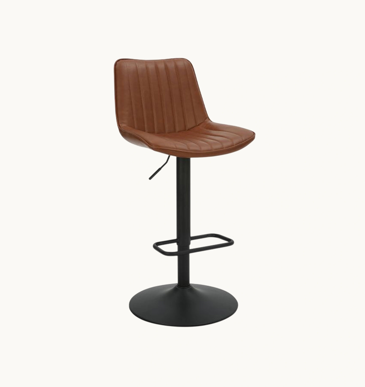 Kosi Adjustable Air-Lift Stool, Set of 2 in Saddle and Black