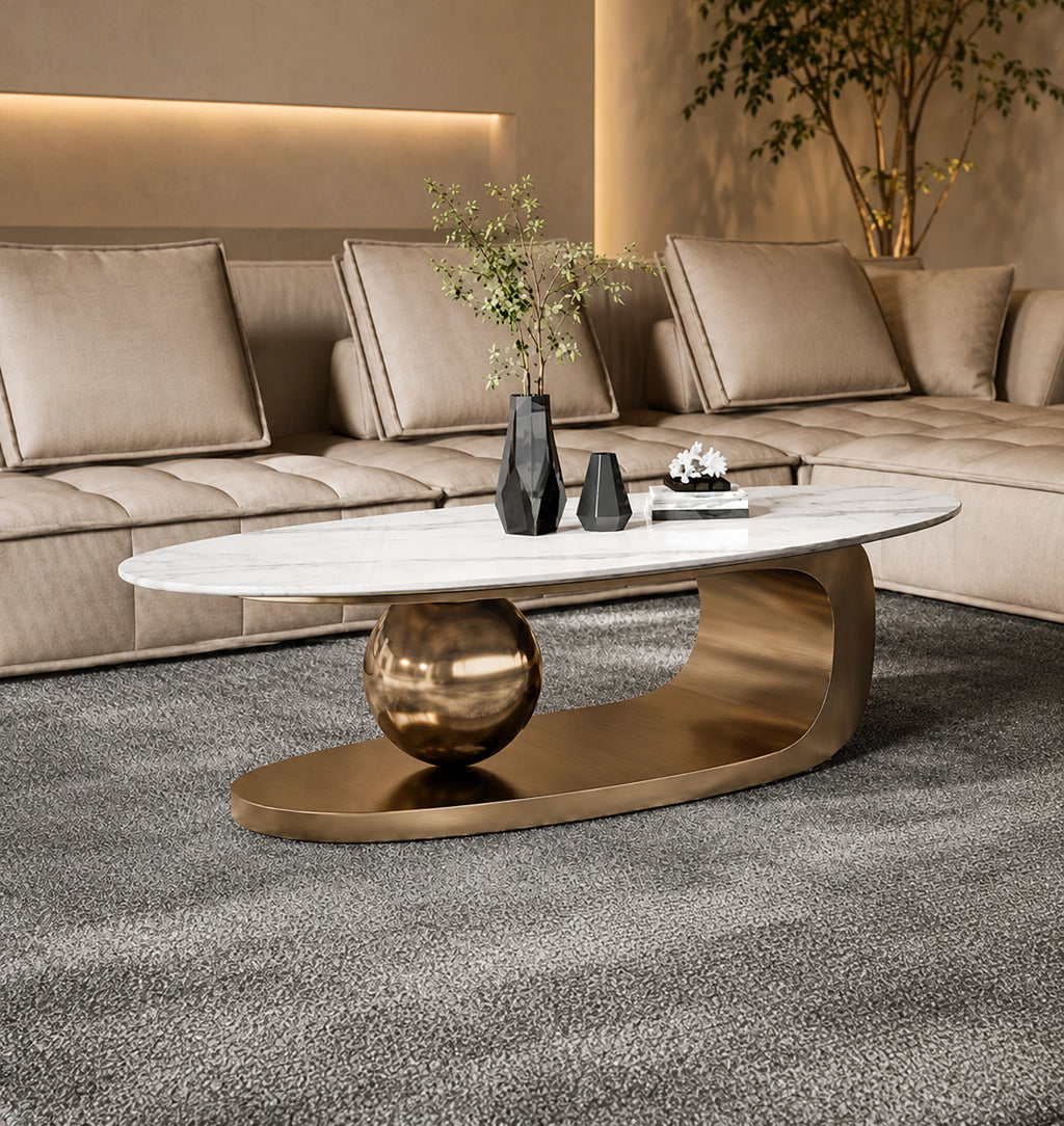 Shimmer coffee table marble