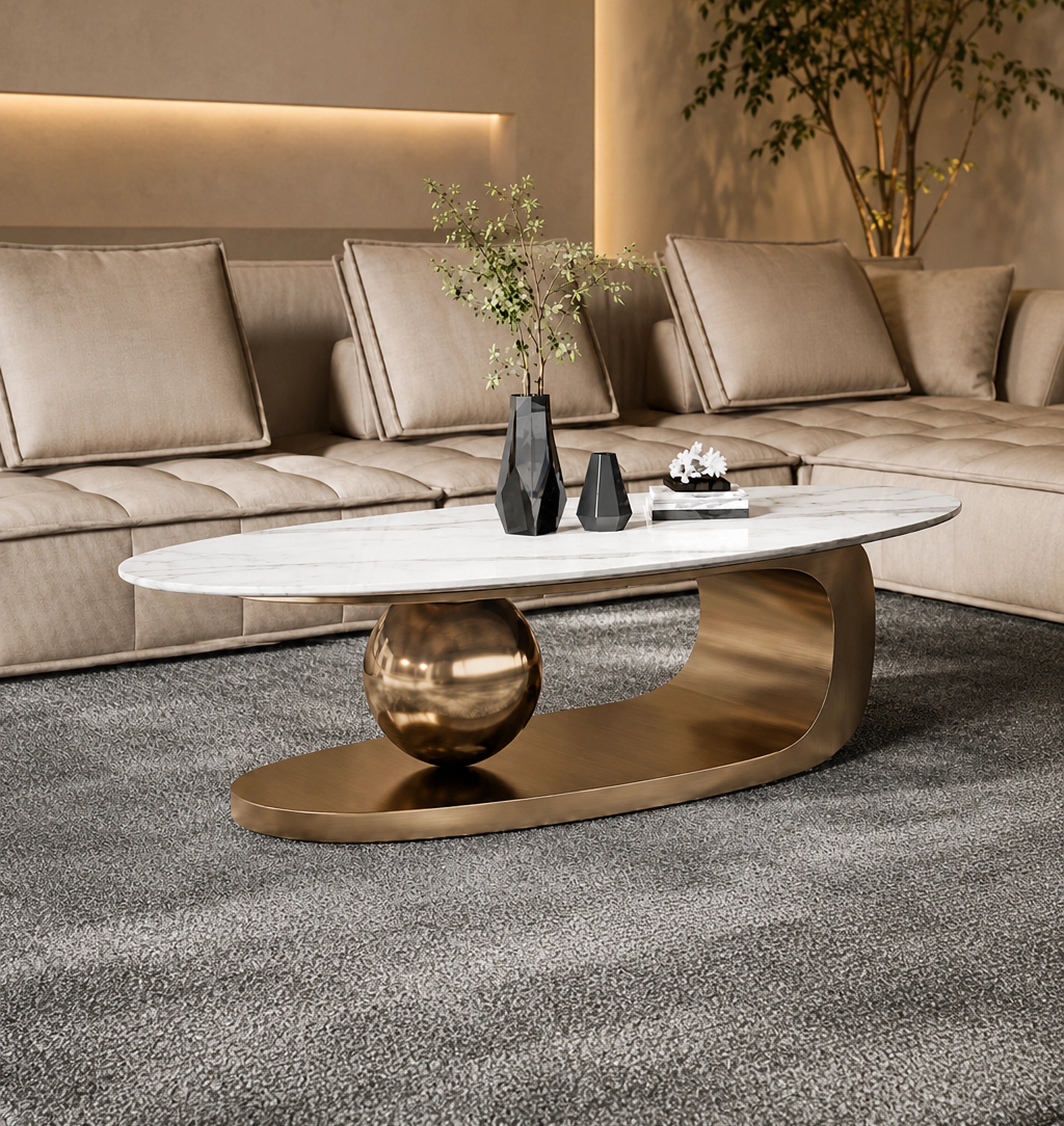 Shimmer coffee table marble