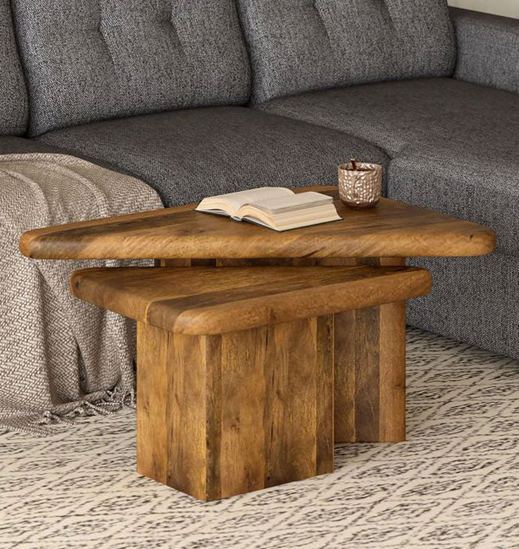 Draco 2pc coffee table-walnut