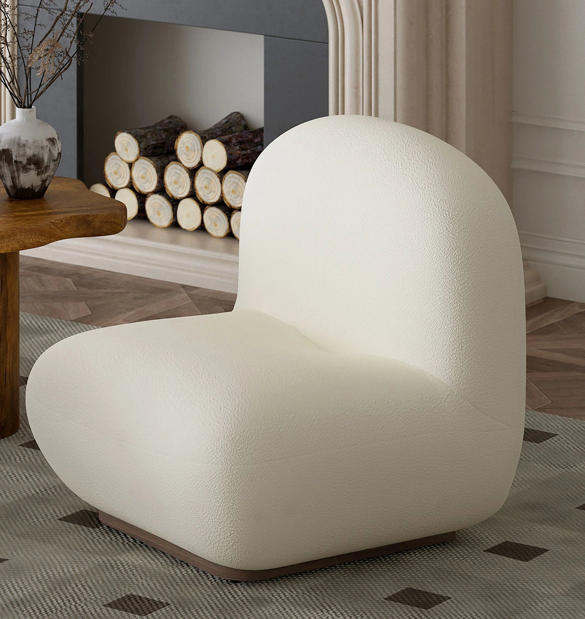 Zilano accent chair-Ivory