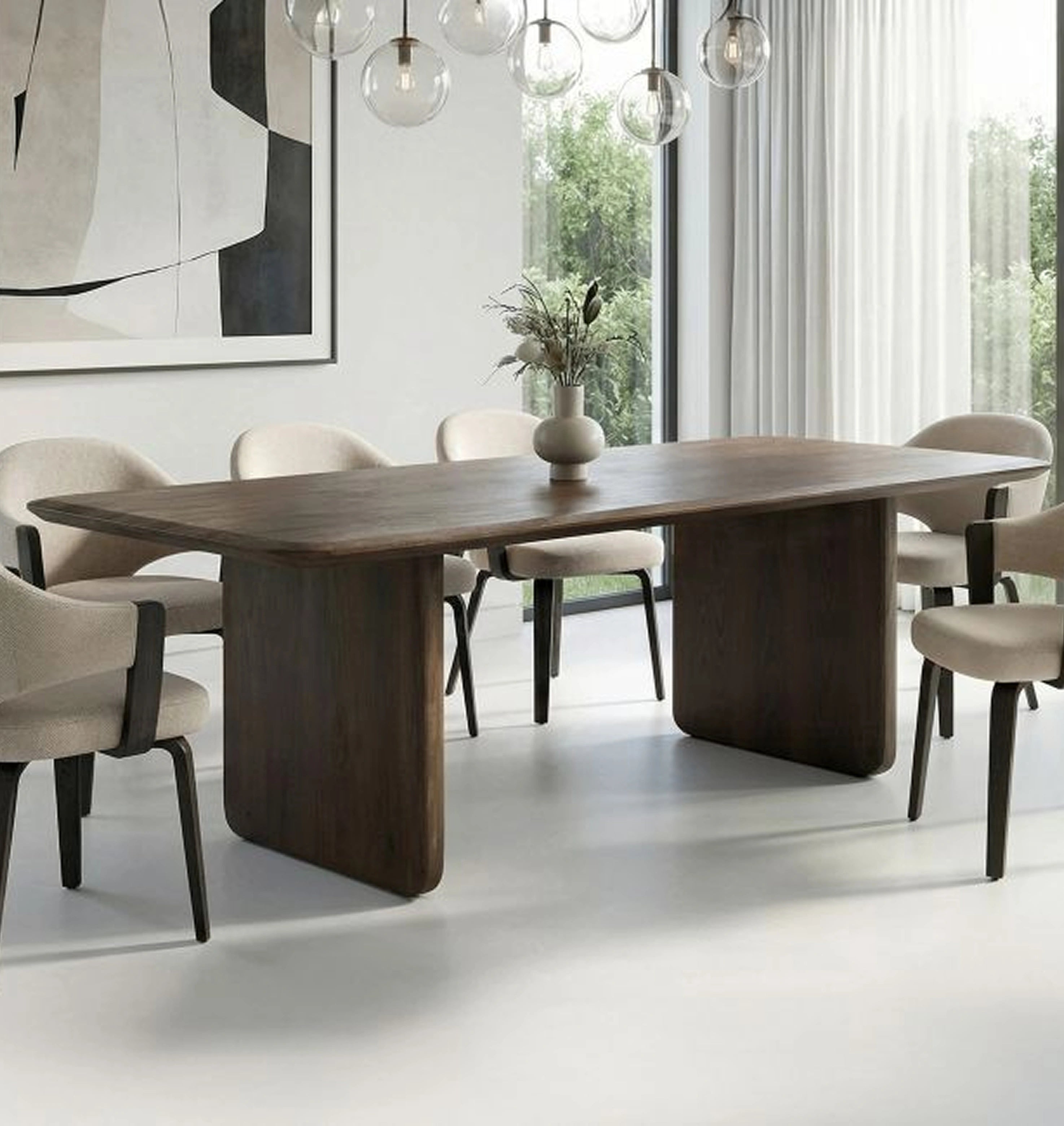 Bazul 78” dining table- mocha
