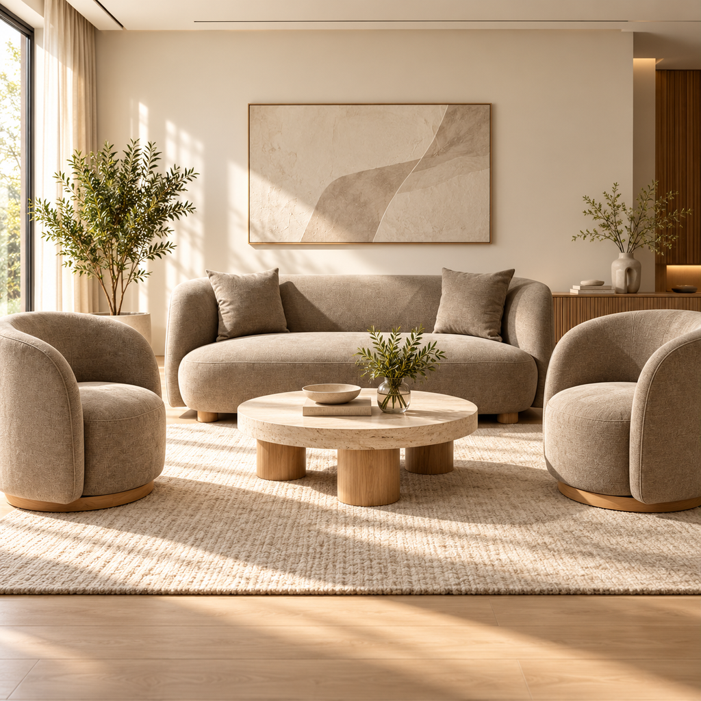 Ronaldo Swivel Chair Brown