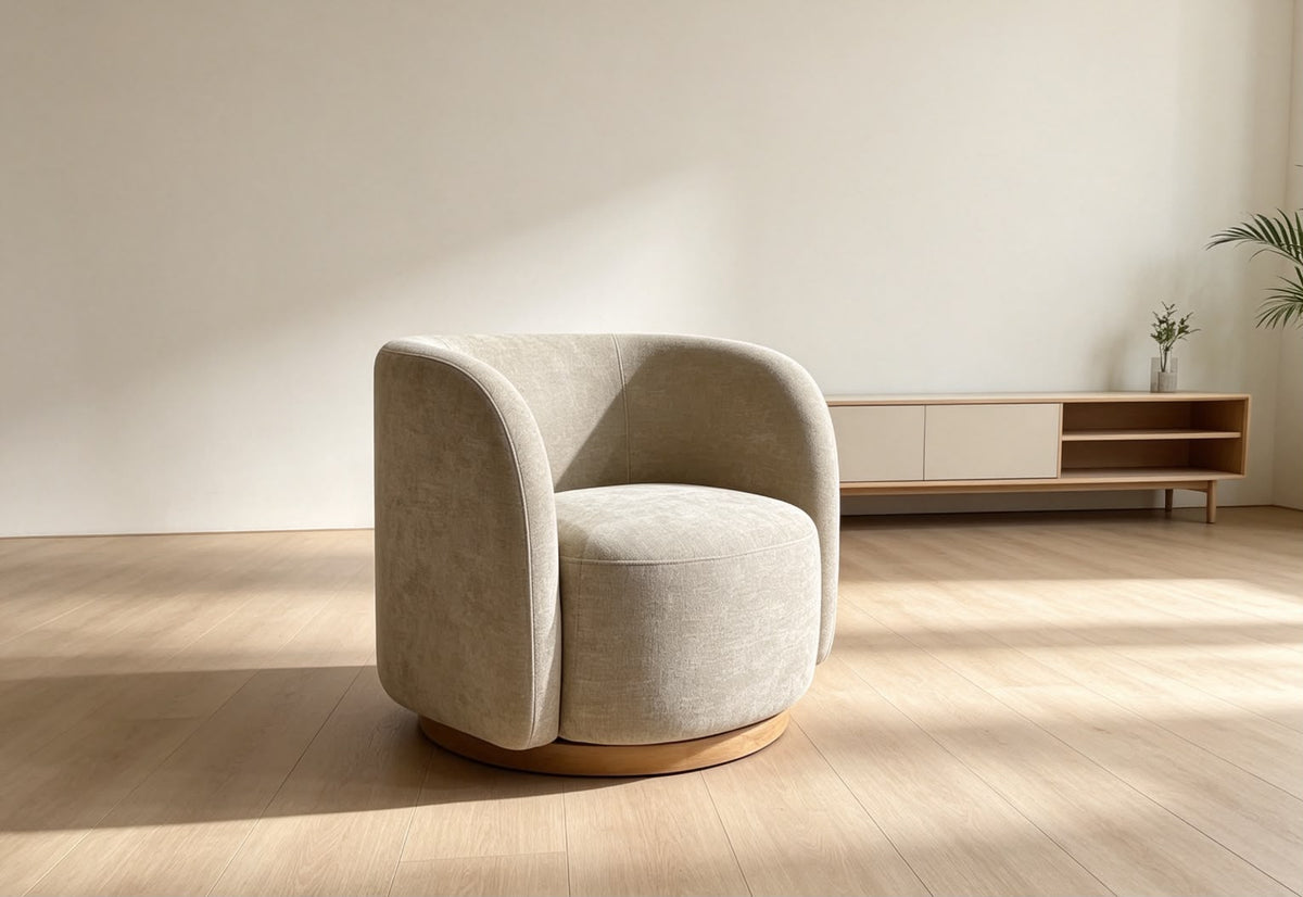 Ronaldo Swivel Chair Beige