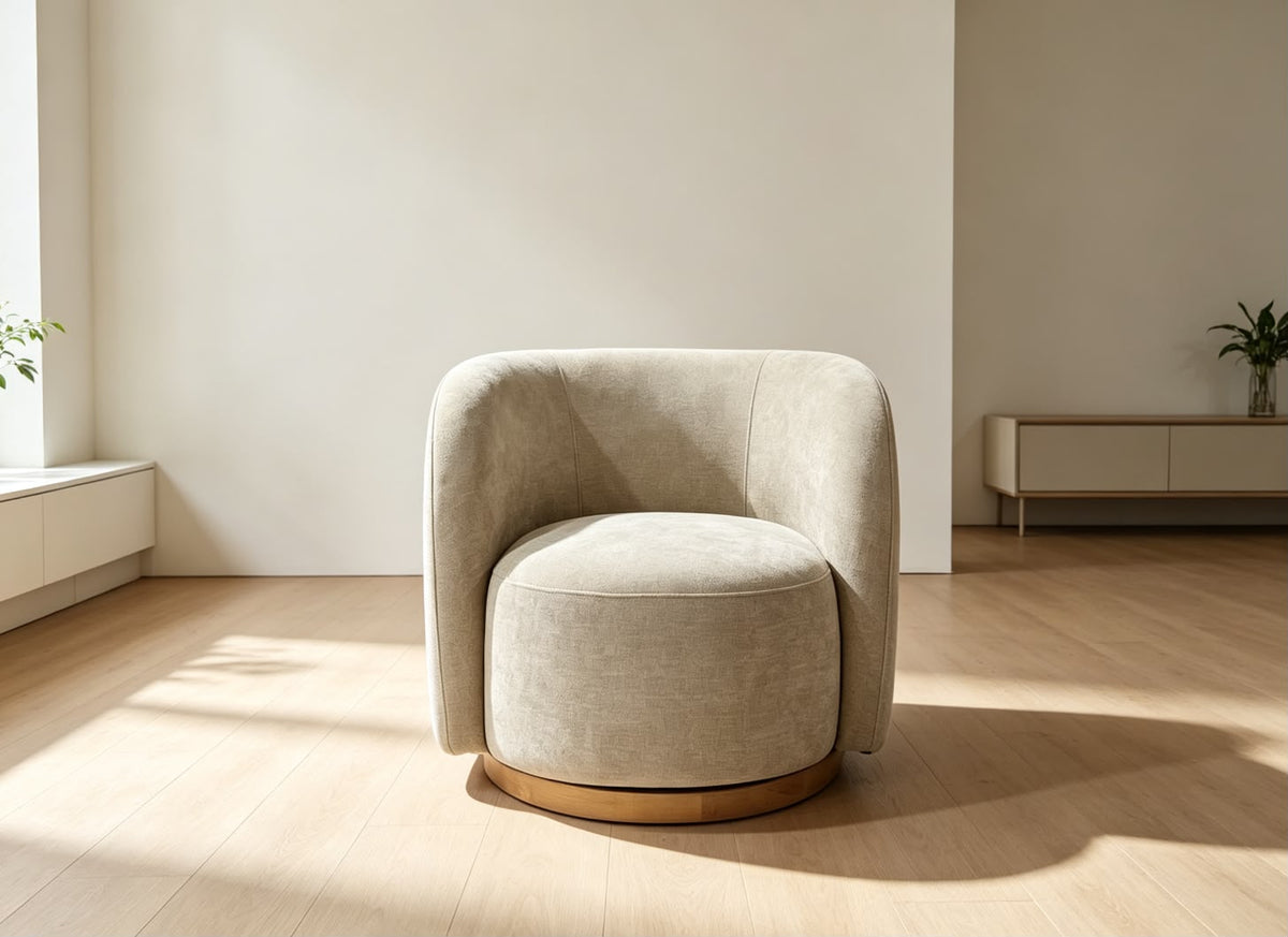 Ronaldo Swivel Chair Beige